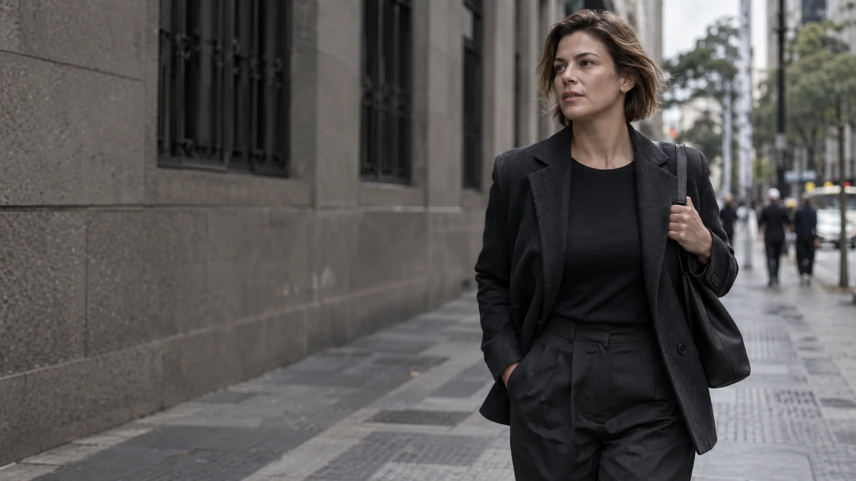 Mulher caminhando pela cidade