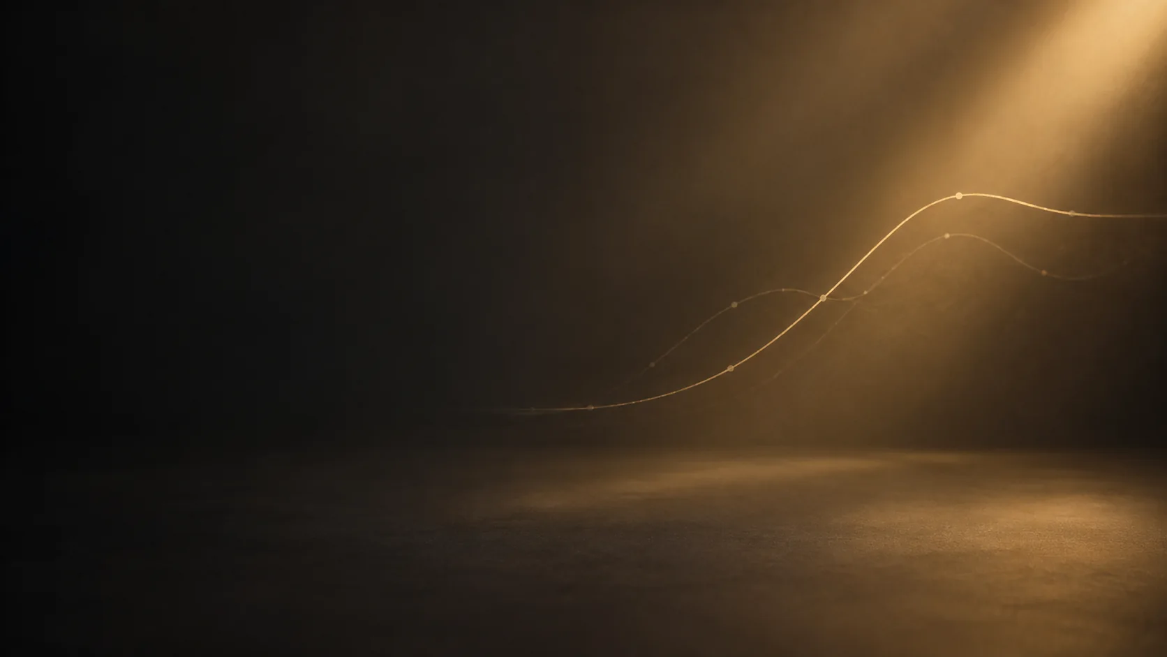 Luz de estúdio dourada e linhas de trajetória